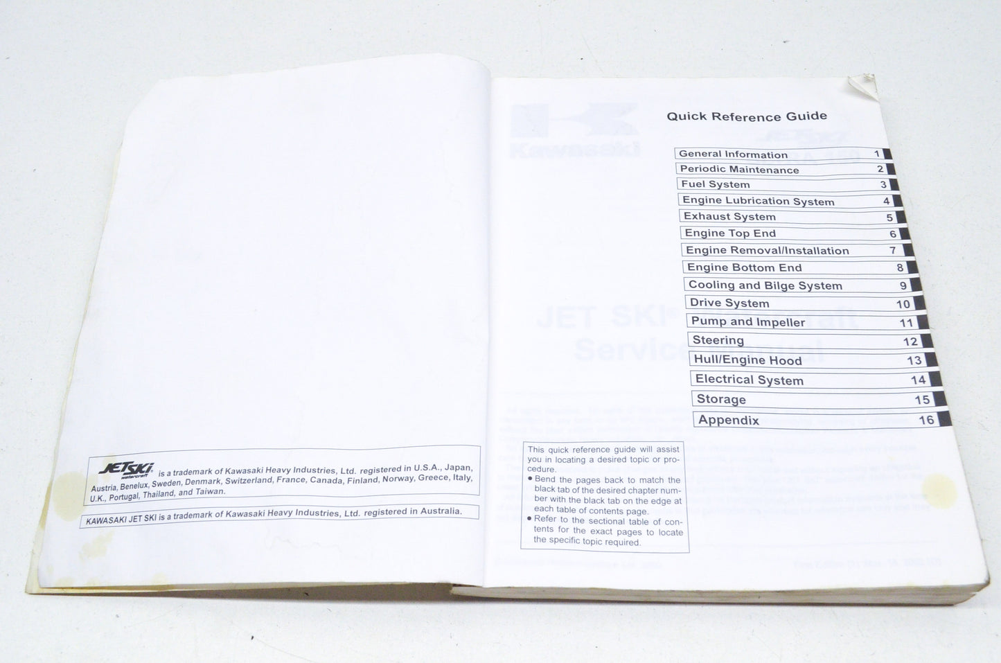 OEM Kawasaki 99924-1308-01 Service Manual JH1200B