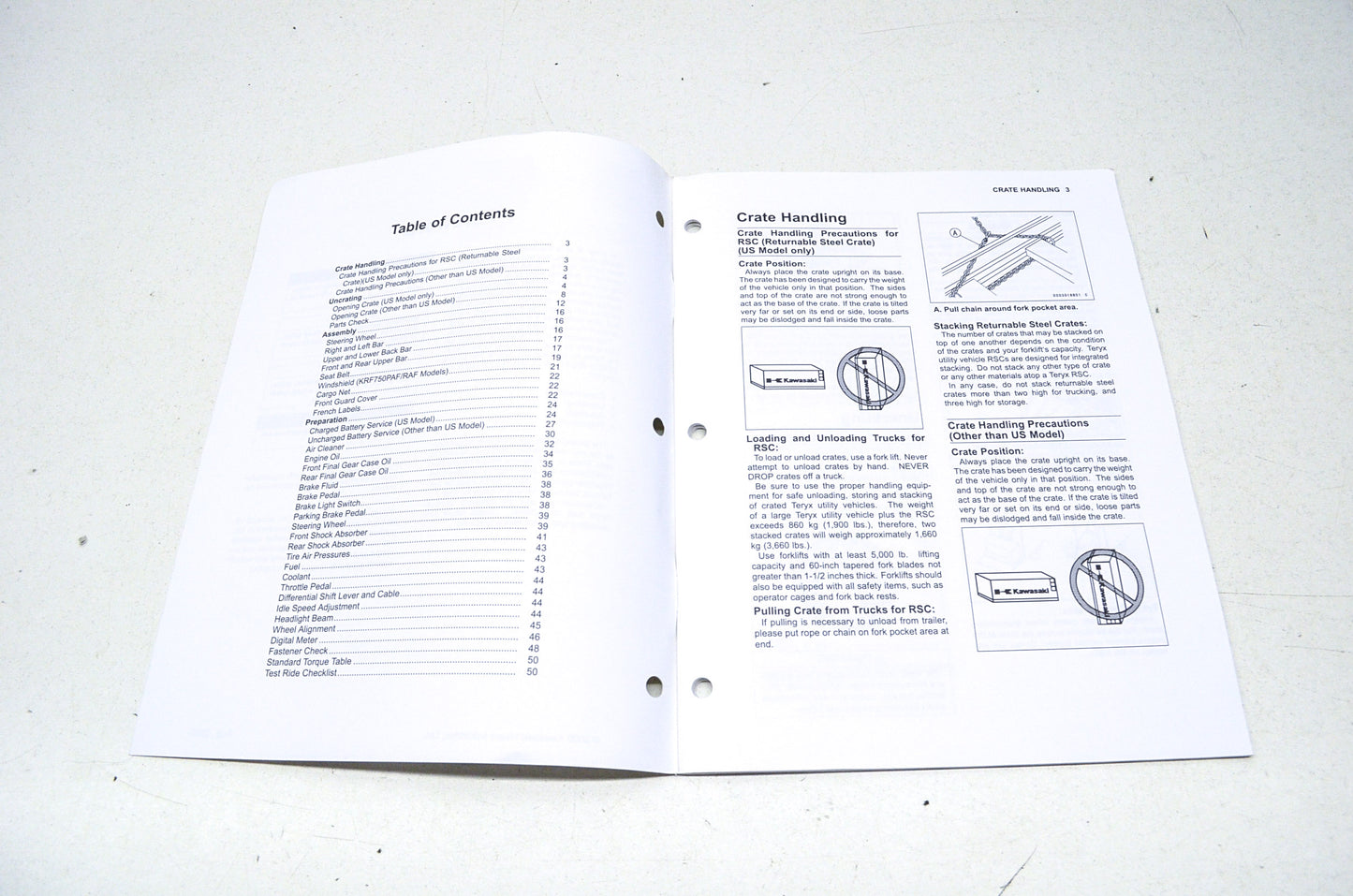OEM Kawasaki 99931-1515-01 Recreation Utility Vehicle Assembly & Preparation Man