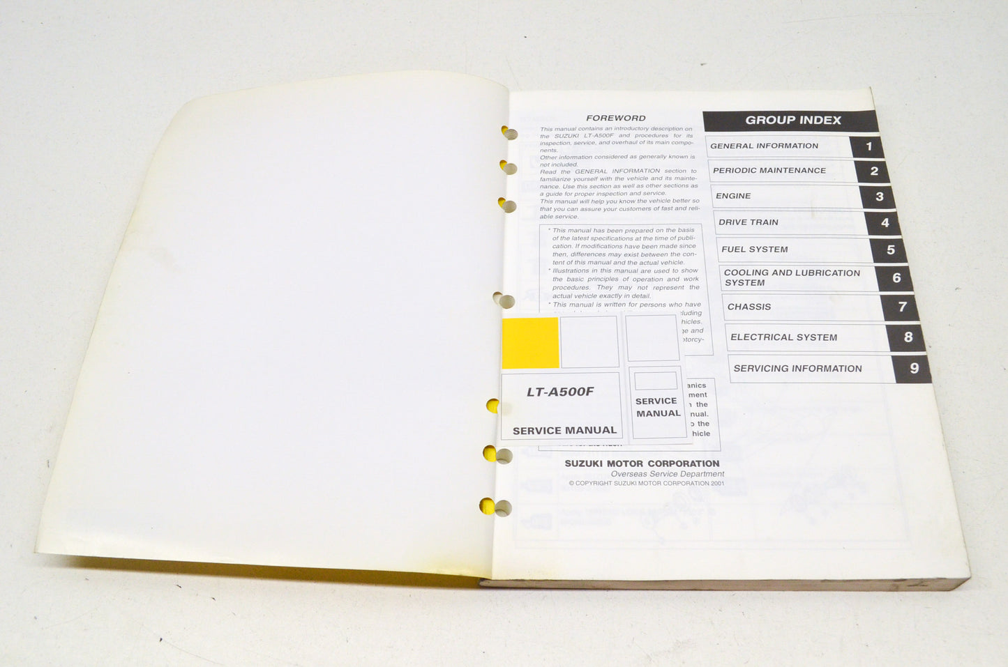 OEM Suzuki Service Manual LT-A500F