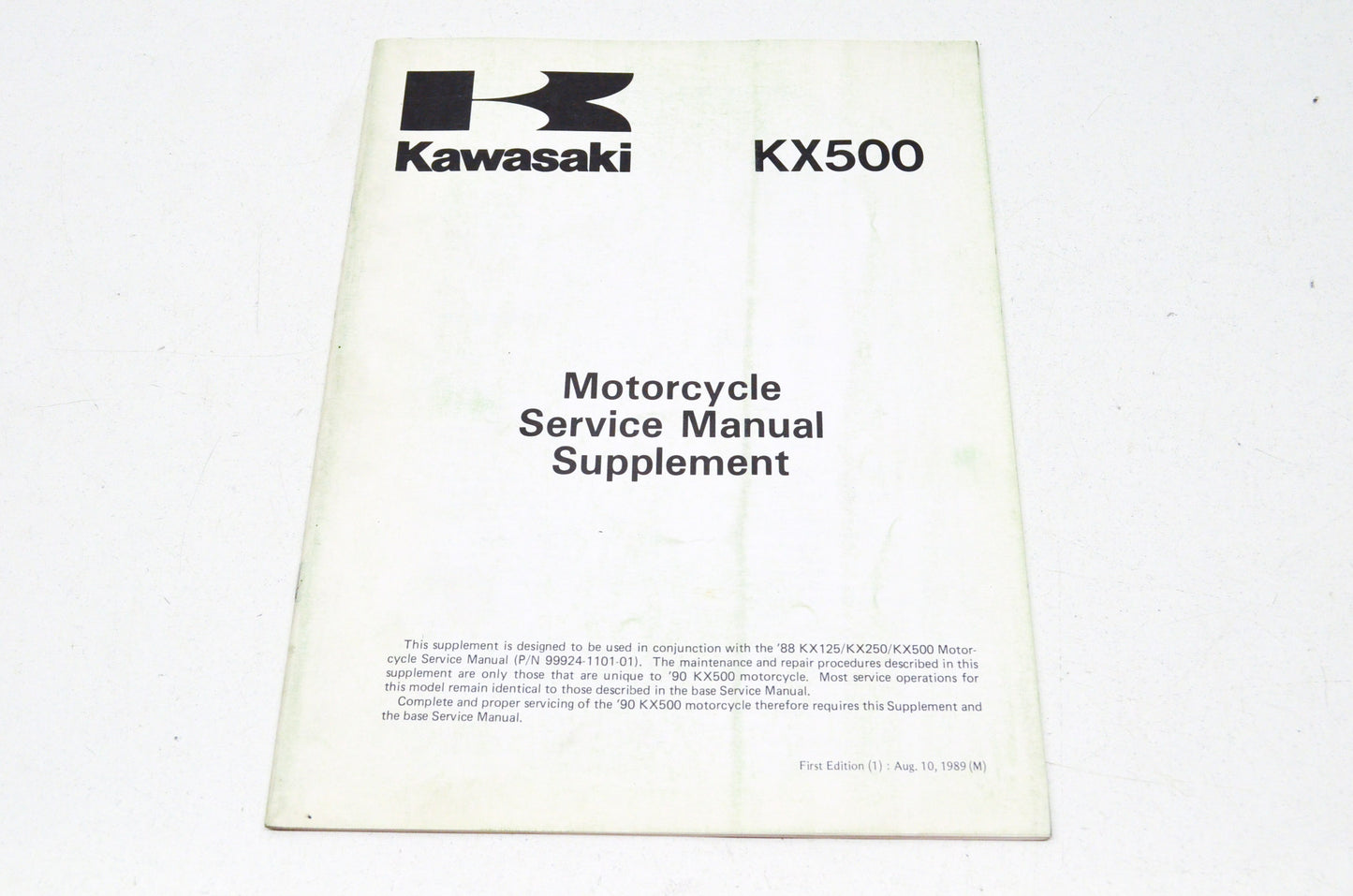 OEM Kawasaki 99924-1132-51 Service Manual Supplement KX500E
