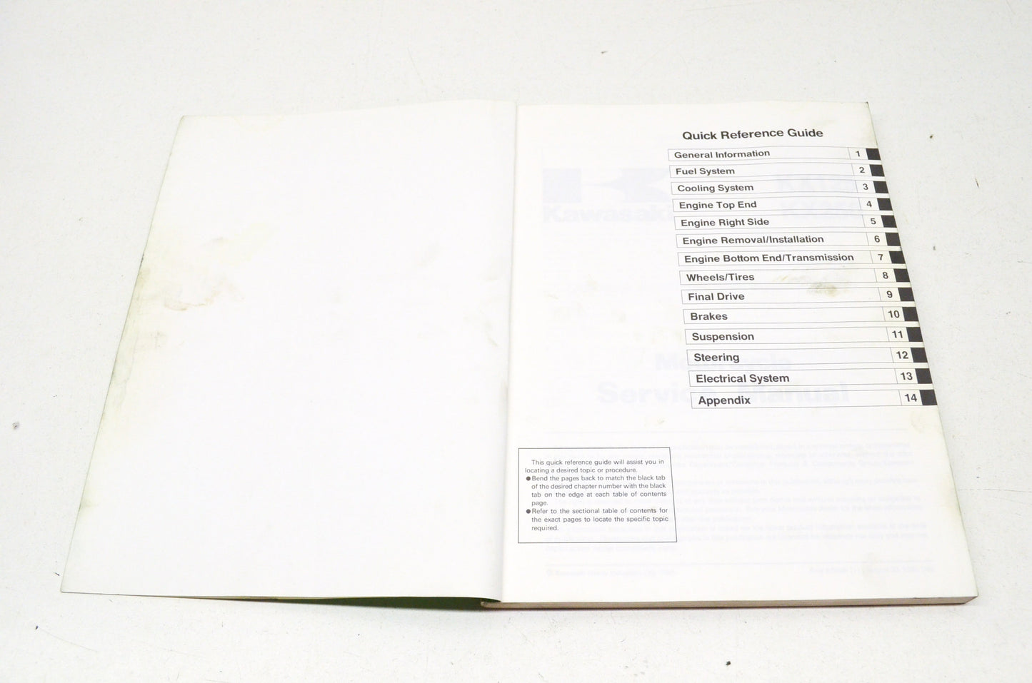 OEM Kawasaki 99924-1153-01 Service Manual KX125J