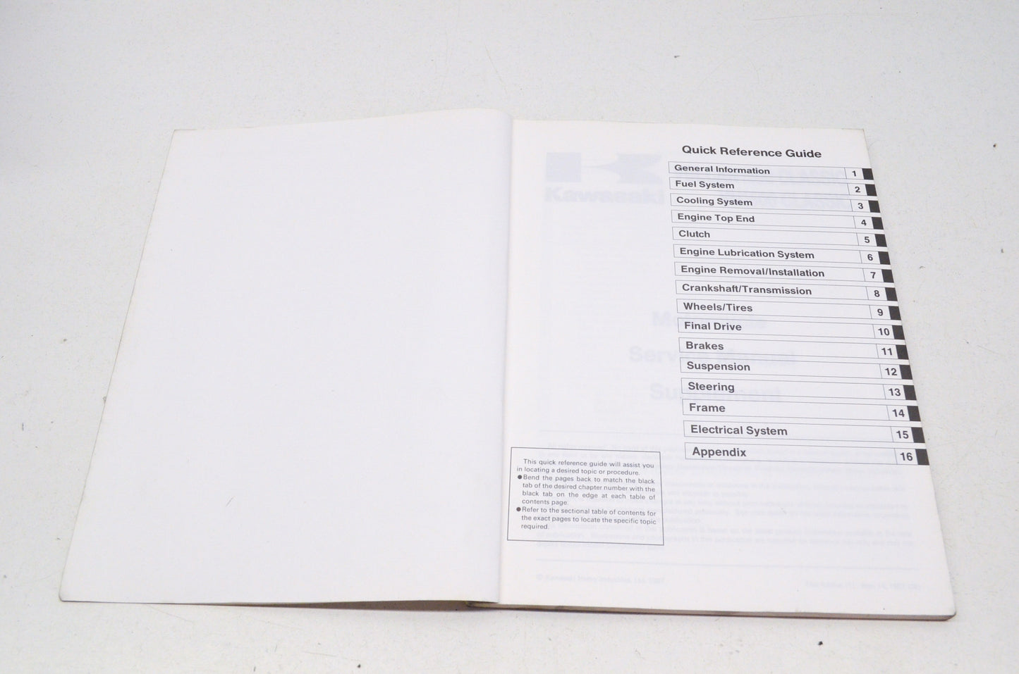 OEM Kawasaki 99924-1229-51 Service Manual Supplement VN1500E