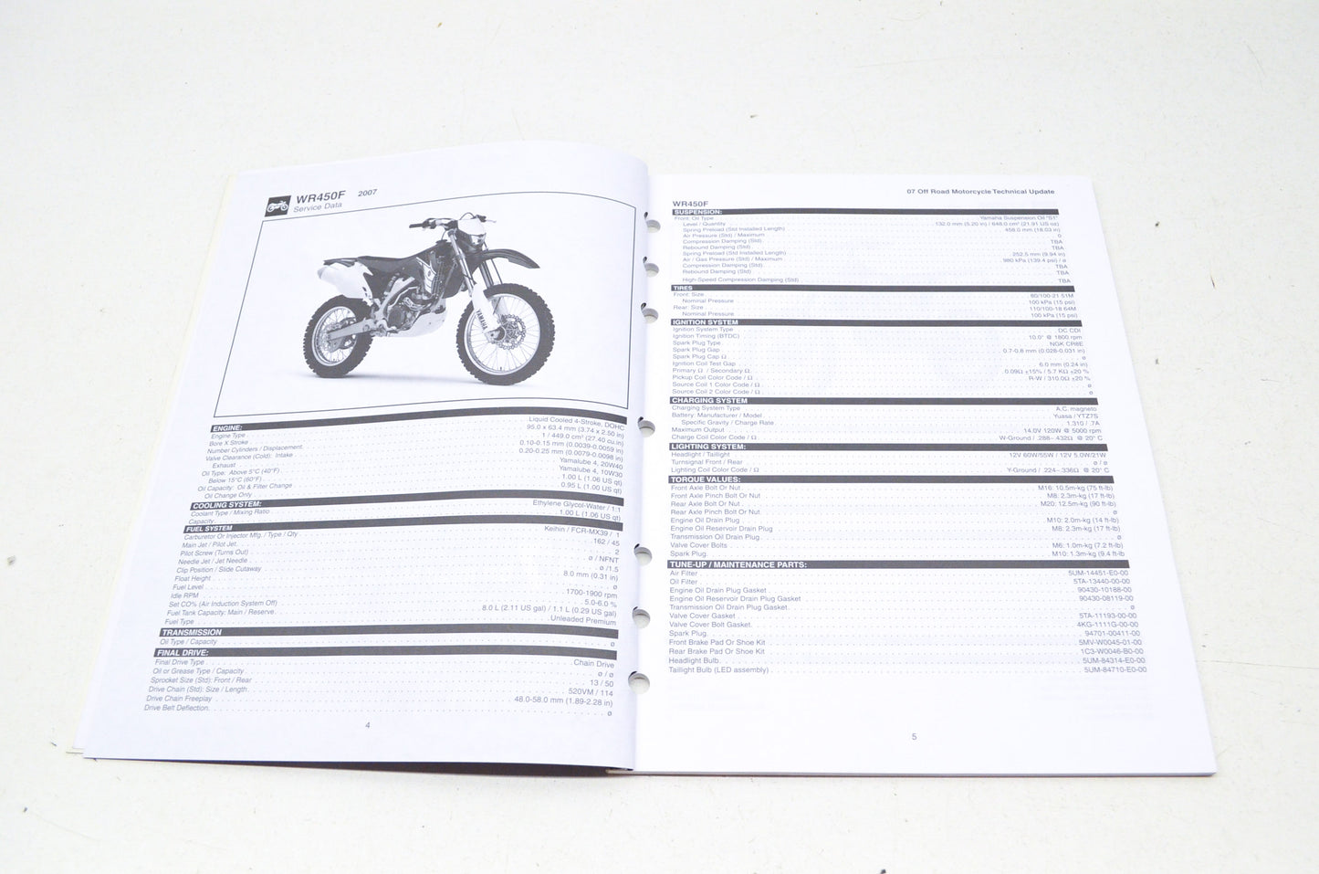 OEM Yamaha LIT-175MI-DT-07 Technical Update Manual 07 Off Road Motorcycle NOS