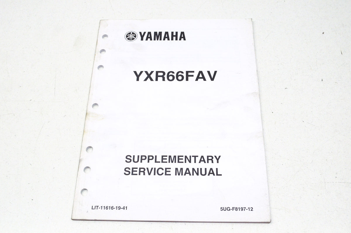 OEM Yamaha LIT-11616-19-41, 5UG-F8197-12 Supplementary Service Manual YXR66FAV NOS