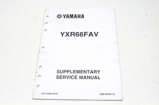 OEM Yamaha LIT-11616-19-41, 5UG-F8197-12 Supplementary Service Manual YXR66FAV NOS