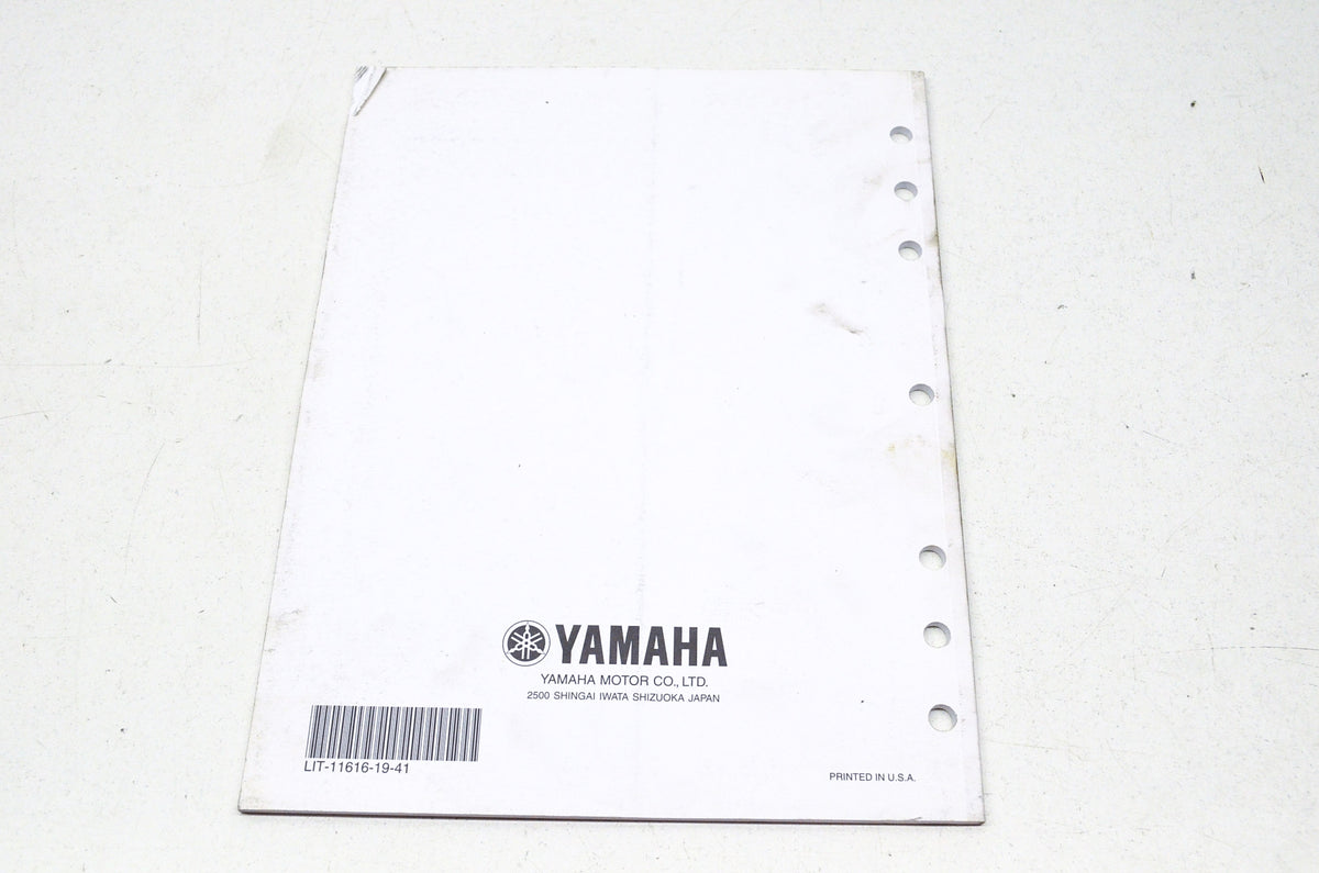 OEM Yamaha LIT-11616-19-41, 5UG-F8197-12 Supplementary Service Manual YXR66FAV NOS