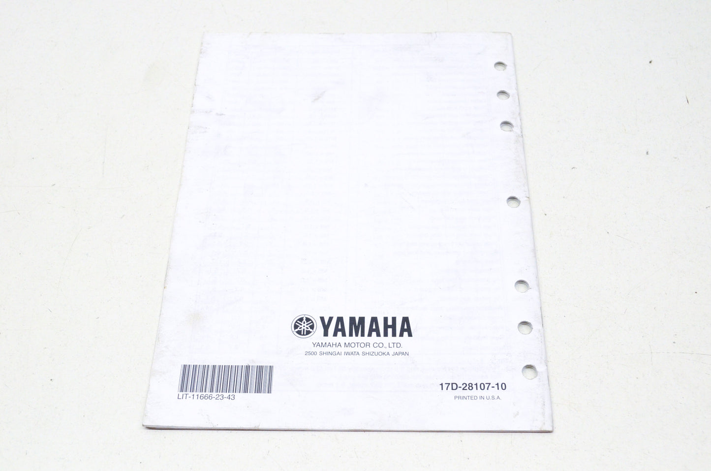 OEM Yamaha LIT-11666-23-43 YZ250FZ Assembly Manual NOS