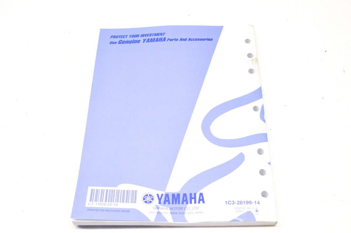 OEM Yamaha LIT-11626-22-54 YZ125Y 2009 Owner's Service Manual NOS