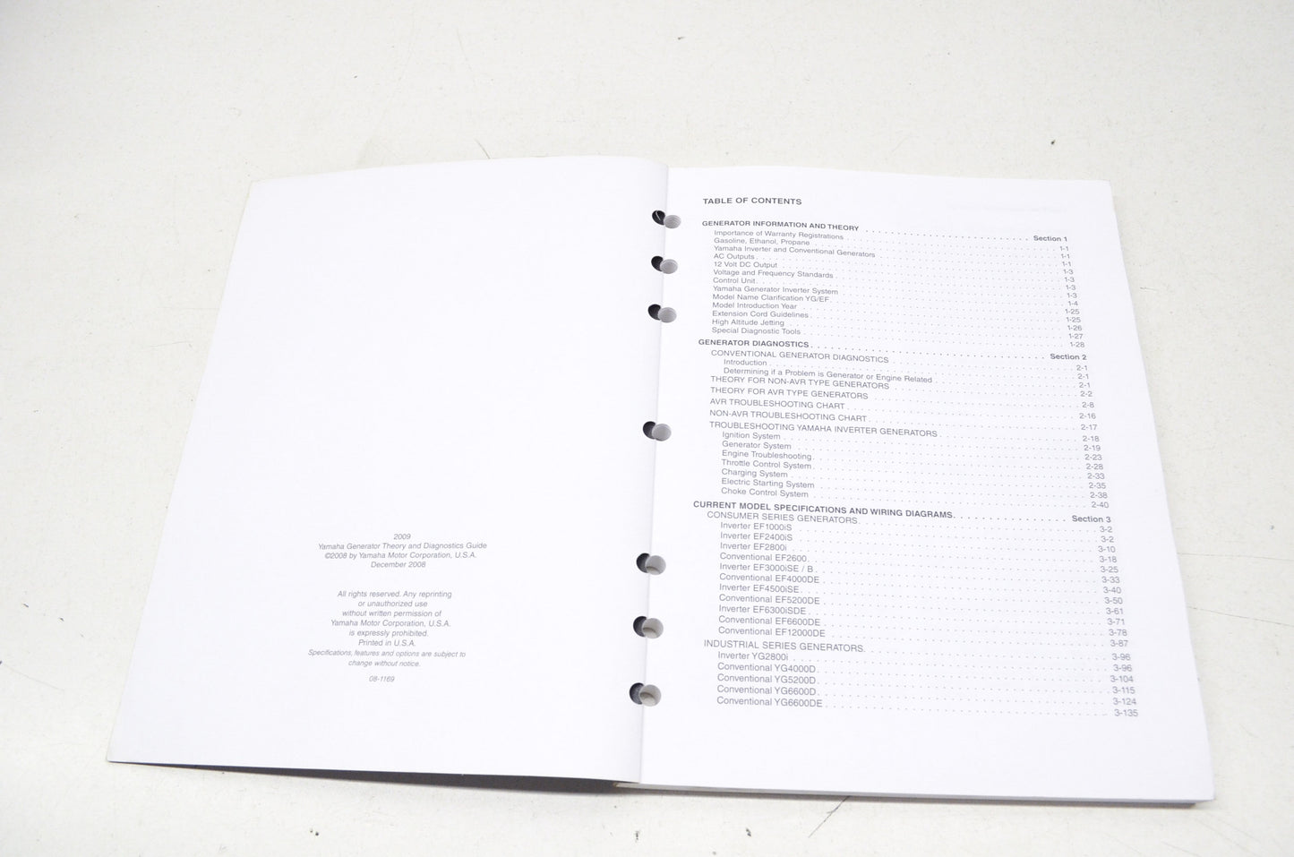 OEM Yamaha LIT-BKTEC-GN-01 Generator Theory & Diagnostics Guide NOS