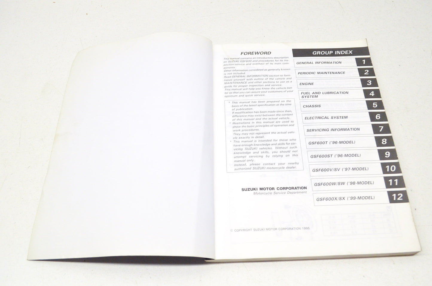 OEM Suzuki 99500-35044-01E GSF600/S Service Manual