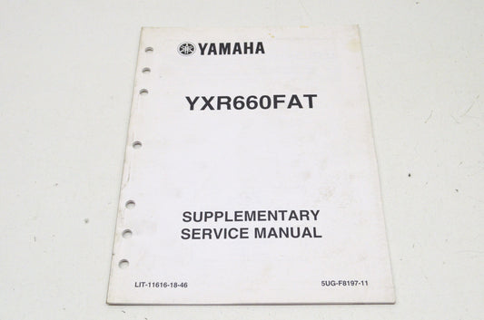 OEM Yamaha LIT-11616-18-46 YXR660FAT Service Manual Supplement