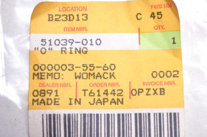 OEM Kawasaki 51039-010 O-Ring NOS