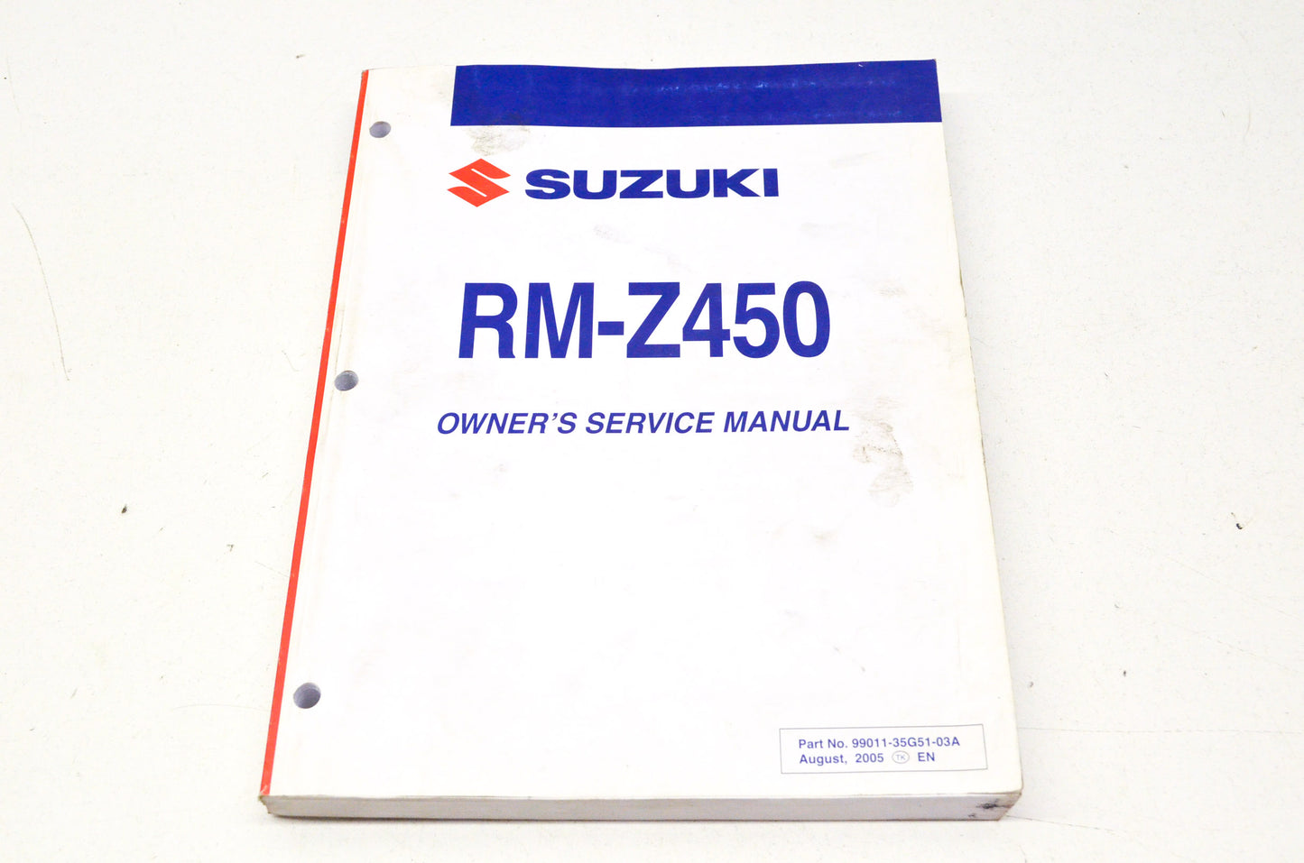 OEM Suzuki 99011-35G51-03A Owner's & Service Manual RM-Z450K6
