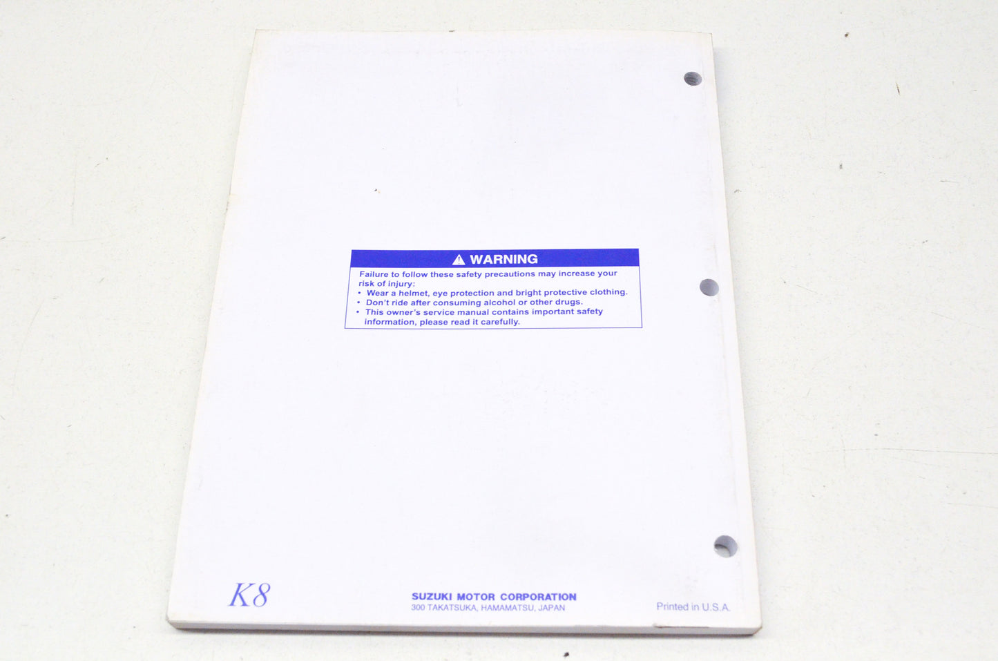 OEM Suzuki 99011-02B83-03A Owner's & Service Manual RM85/LK8 NOS