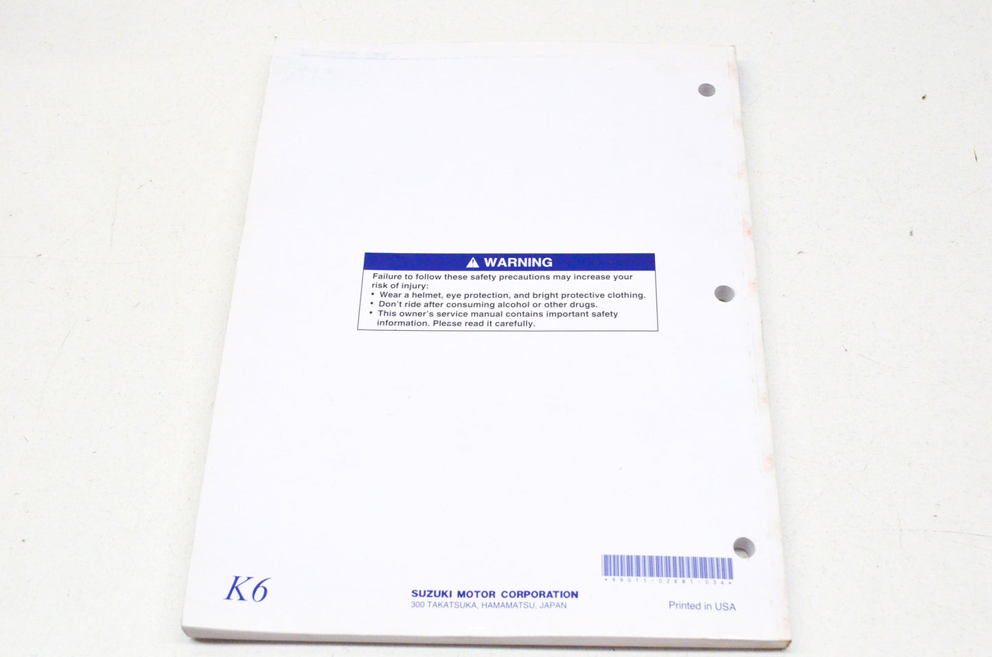 OEM Suzuki 99011-02B81-03A Owner's & Service Manual RM85/LK6 NOS