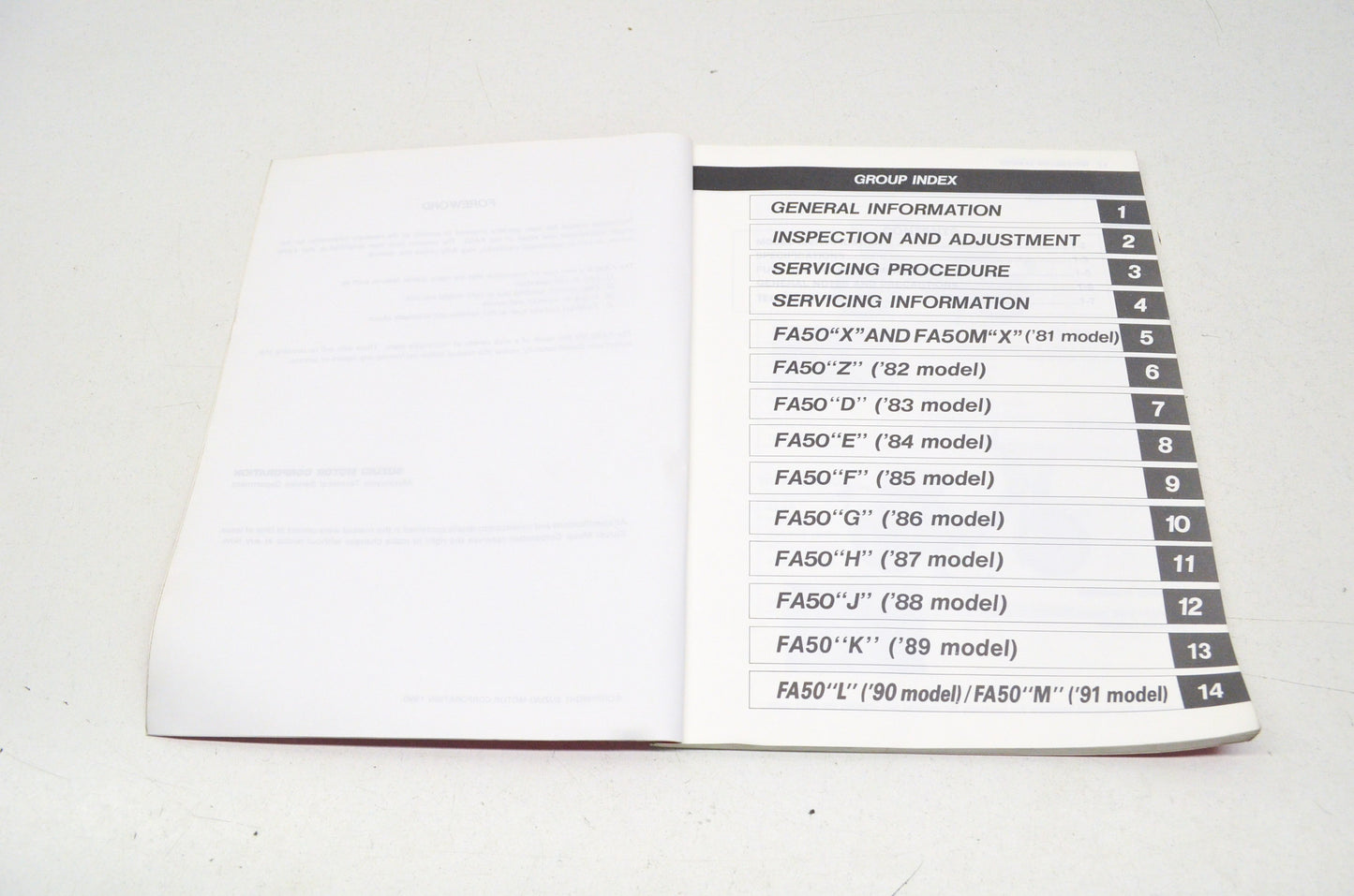OEM Suzuki 99500-10067-03E Service Manual FA50 1980-1991