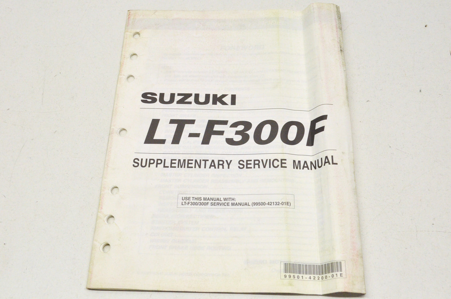 OEM Suzuki 99501-42200-01E Supplementary Service Manual LT-F300F