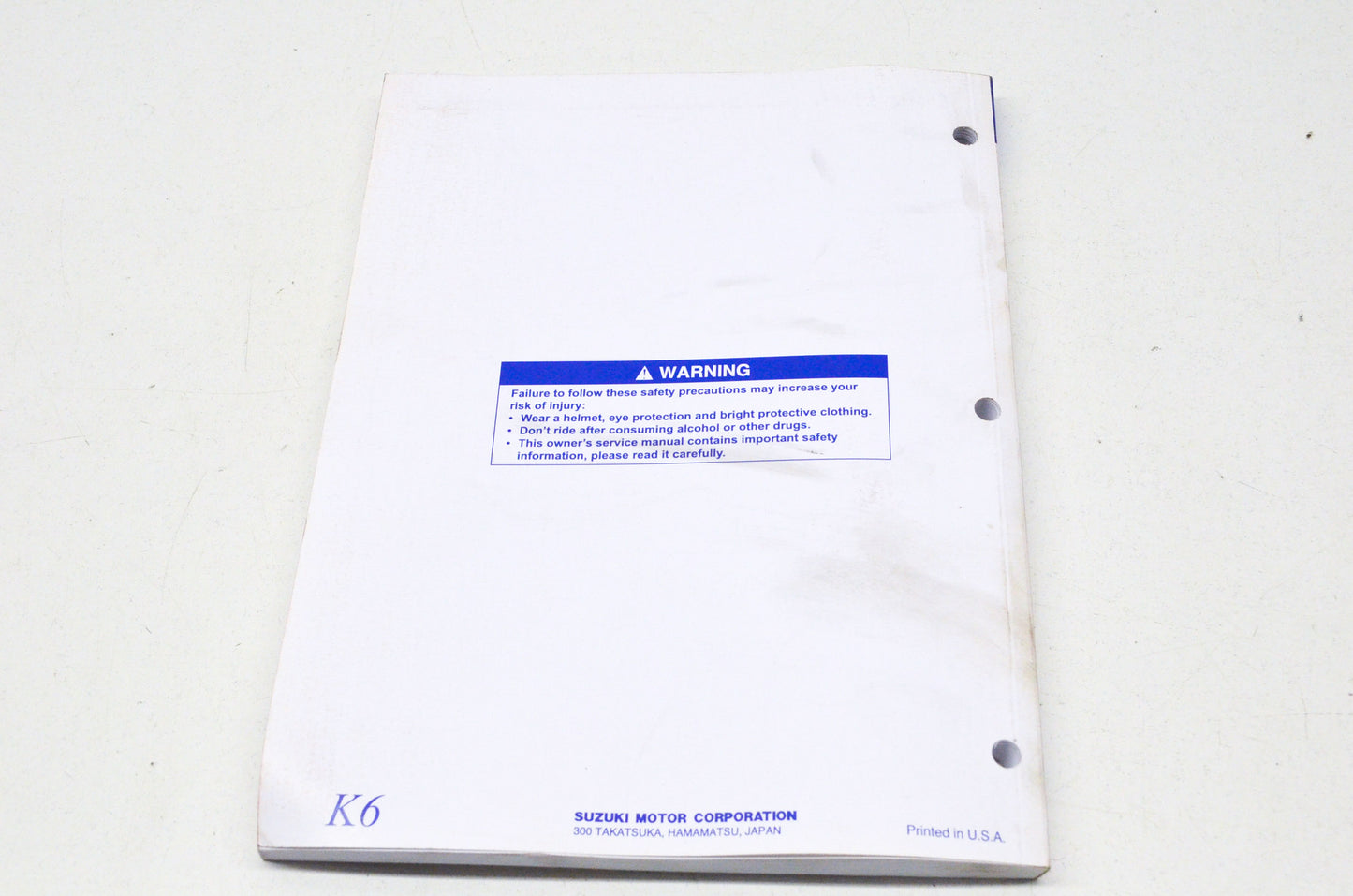 OEM Suzuki 99011-36F55-03A Owner's & Service Manual RM125K6 20 NOS