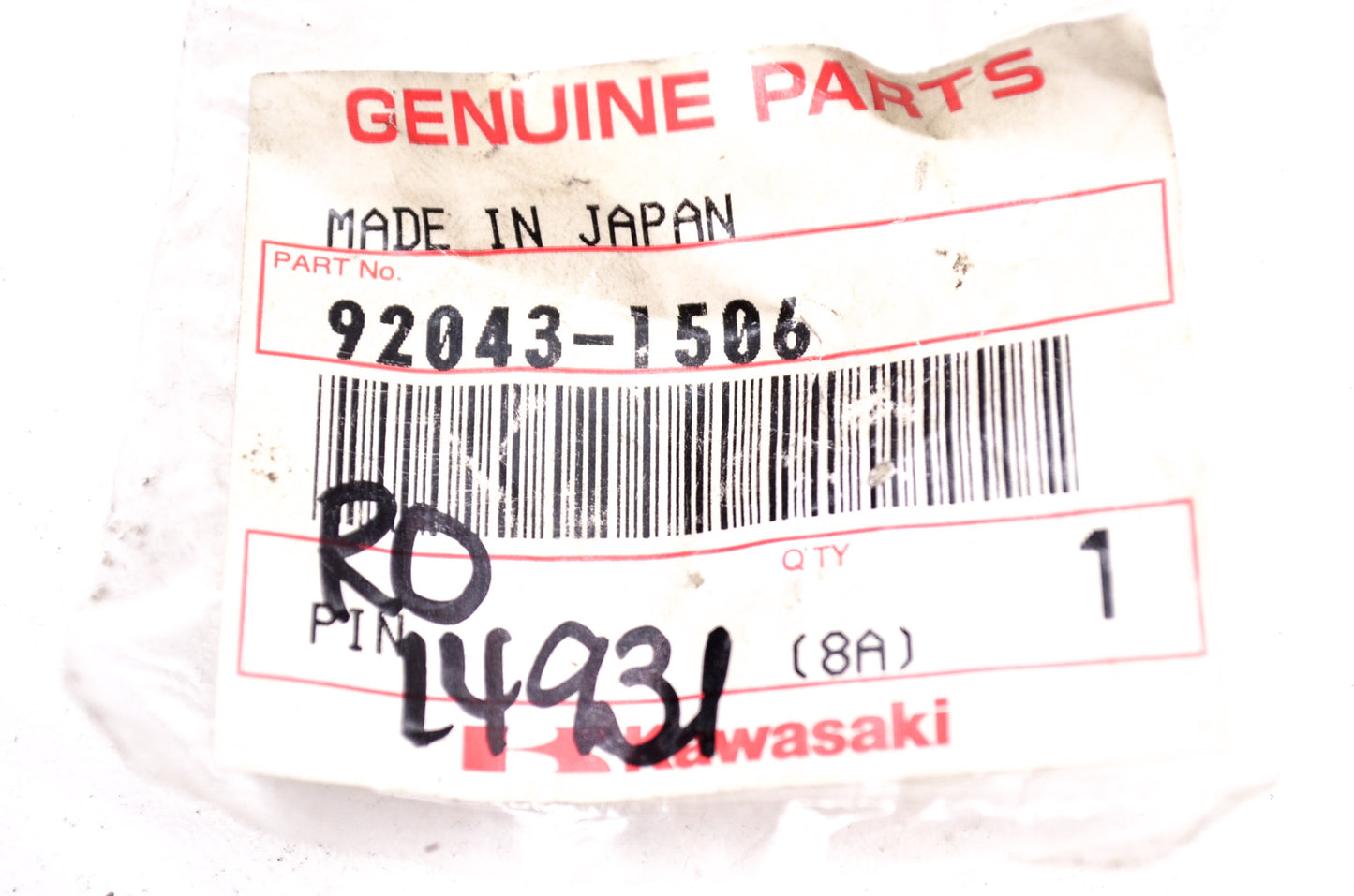 OEM Kawasaki 92043-1506 Pin NOS