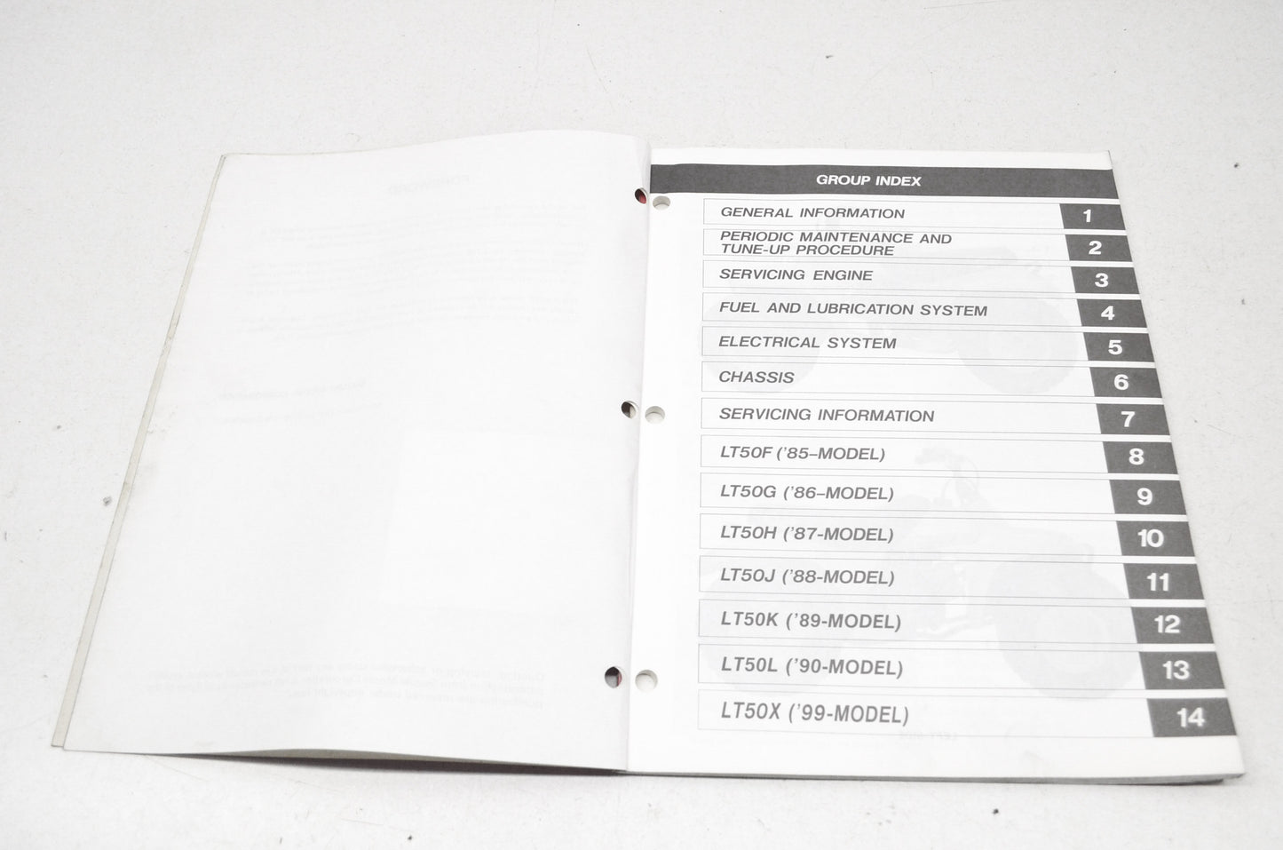 OEM Suzuki 99500-20126-03E Service Manual LT50 1984-2005
