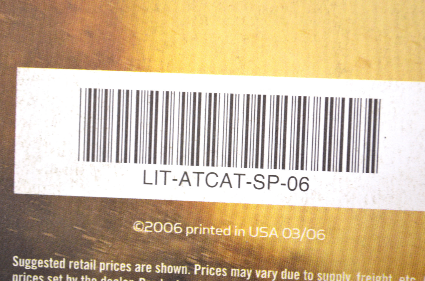 OEM Yamaha LIT-ATCAT-SP-06 Sport ATV Accessories & Apparel NOS