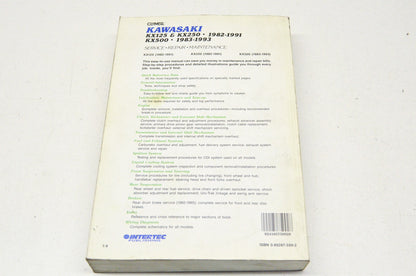 New Clymer Kawasaki KX125 & KX250 82-91 KX500 83-93 Service Repair & Maintenance