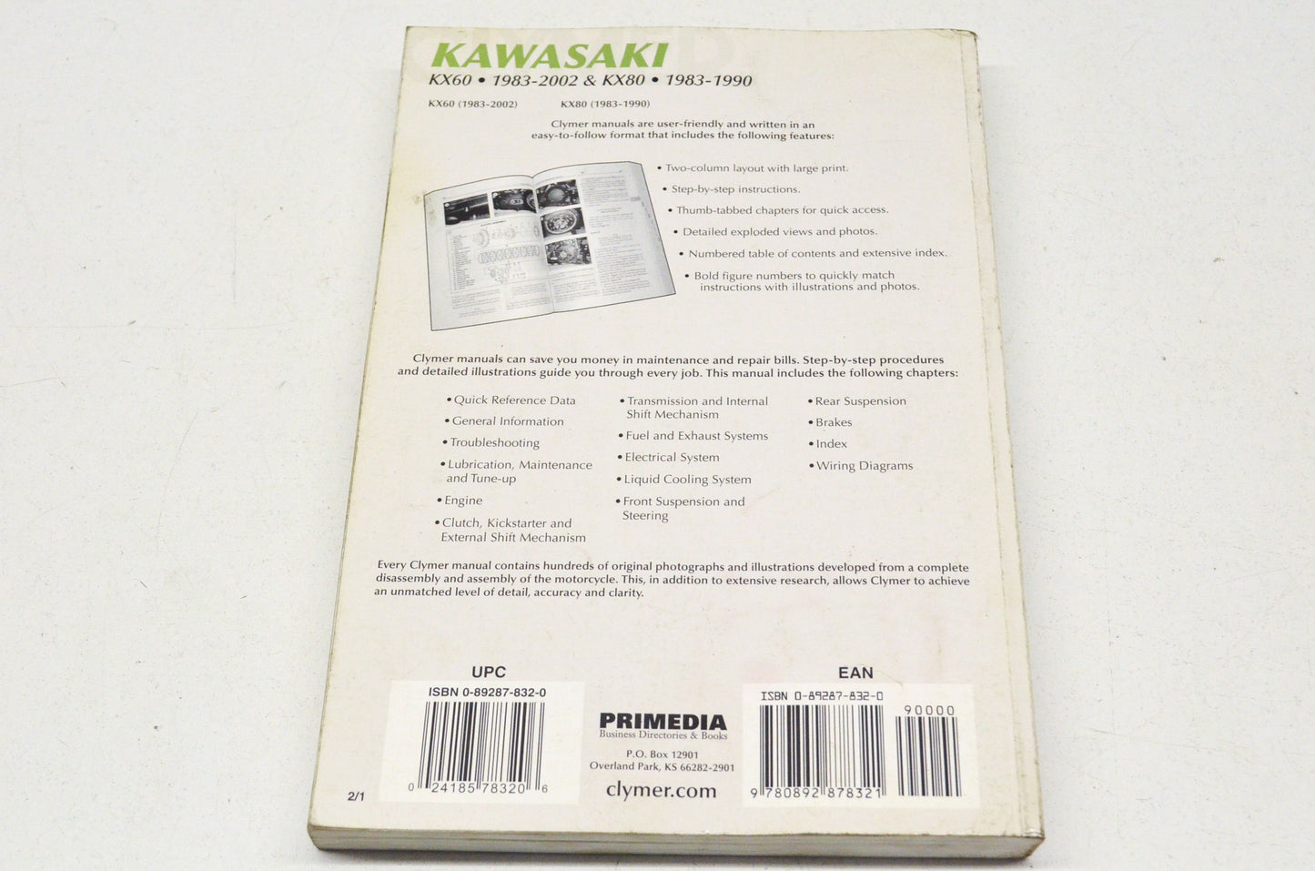 Clymer Kawasaki KX60 83-02, KX80 83-90 Service Repair & Maintenance Manual