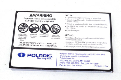 OEM Polaris 9921123 Owner's Manual 07 Outlaw 525 NOS