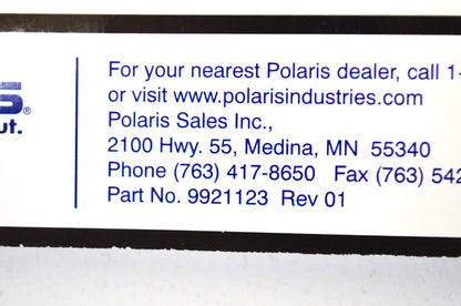 OEM Polaris 9921123 Owner's Manual 07 Outlaw 525 NOS
