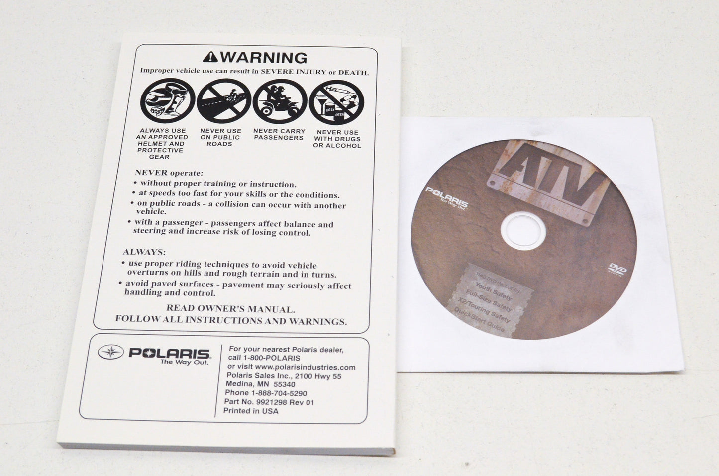 OEM Polaris 9921298 Owner's Manual 08 Scrambler 500 4x4 NOS