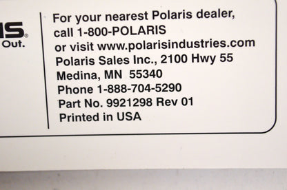 OEM Polaris 9921298 Owner's Manual 08 Scrambler 500 4x4 NOS