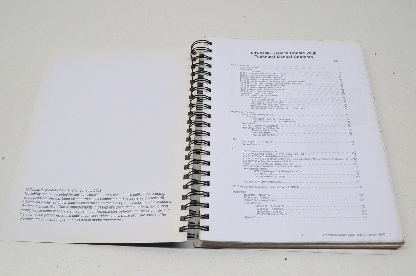 OEM Kawasaki 2008 Service Update Technical Manual