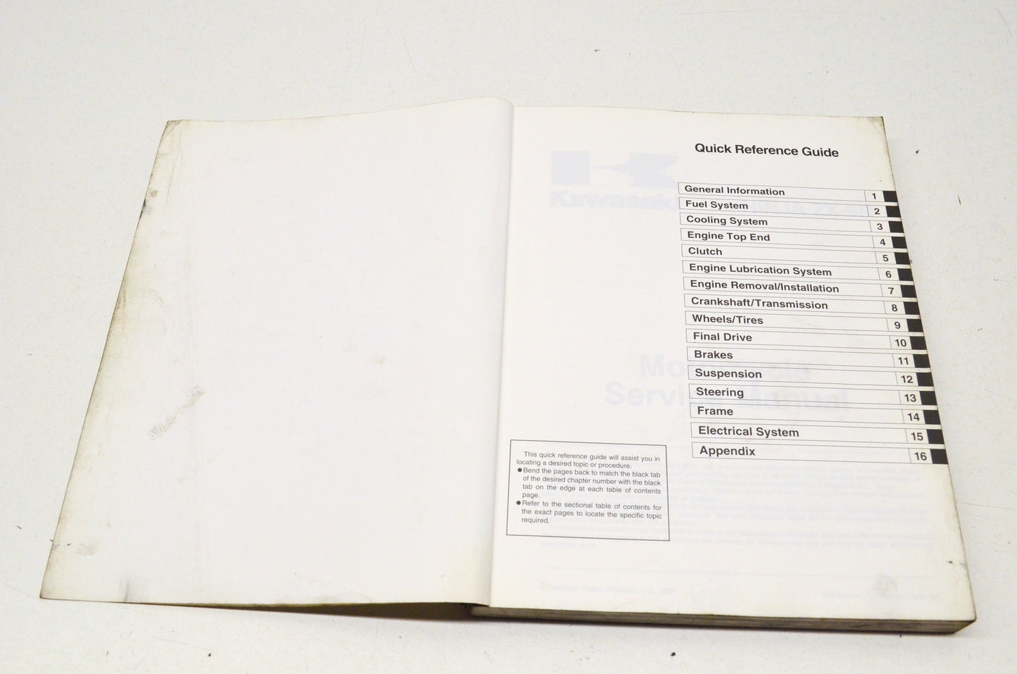 OEM Kawasaki 99924-1255-01 Service Manual ZX900E