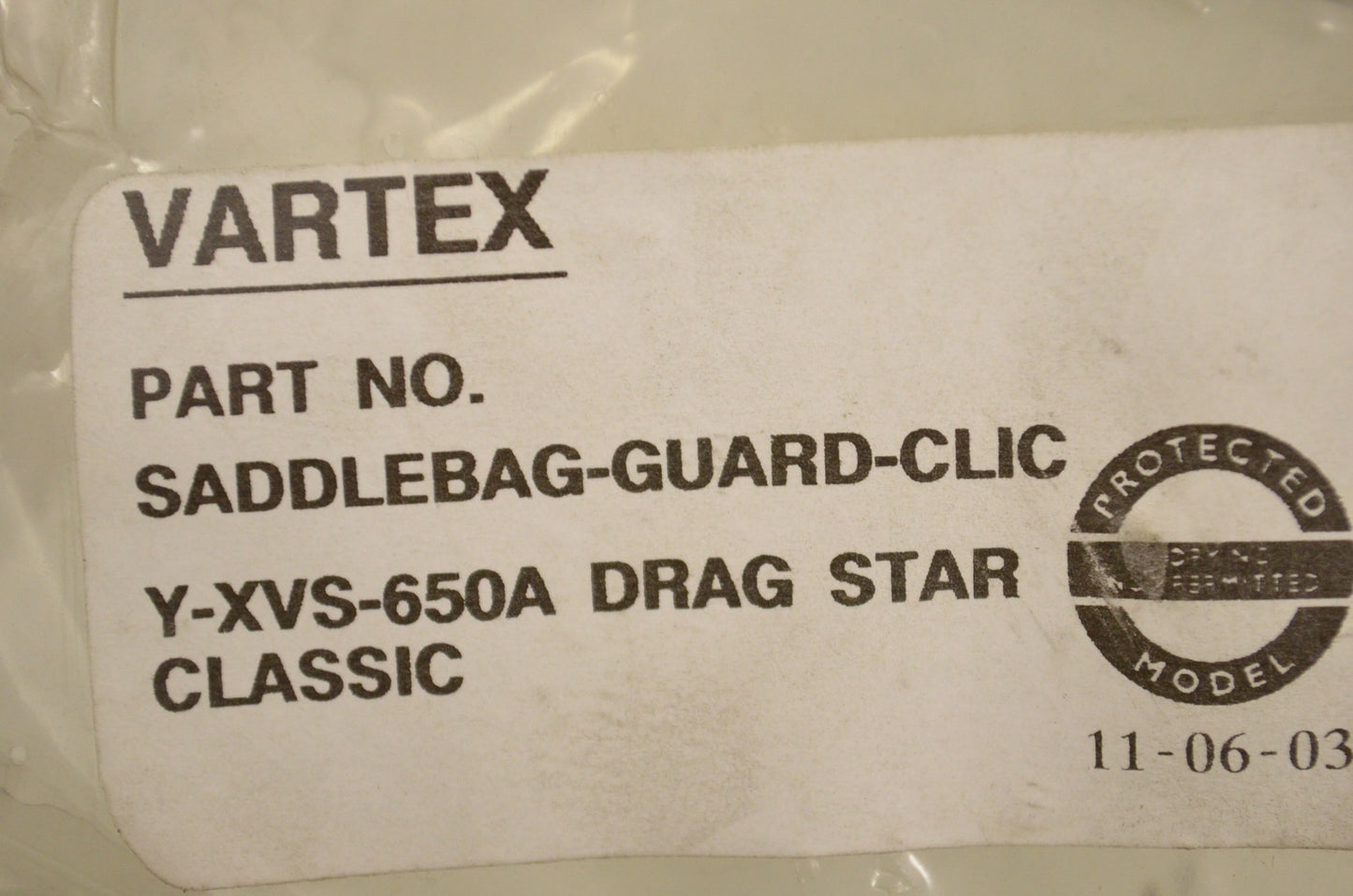 New Vartex XVS-650A Drag Star Classic Saddlebag Guard NOS