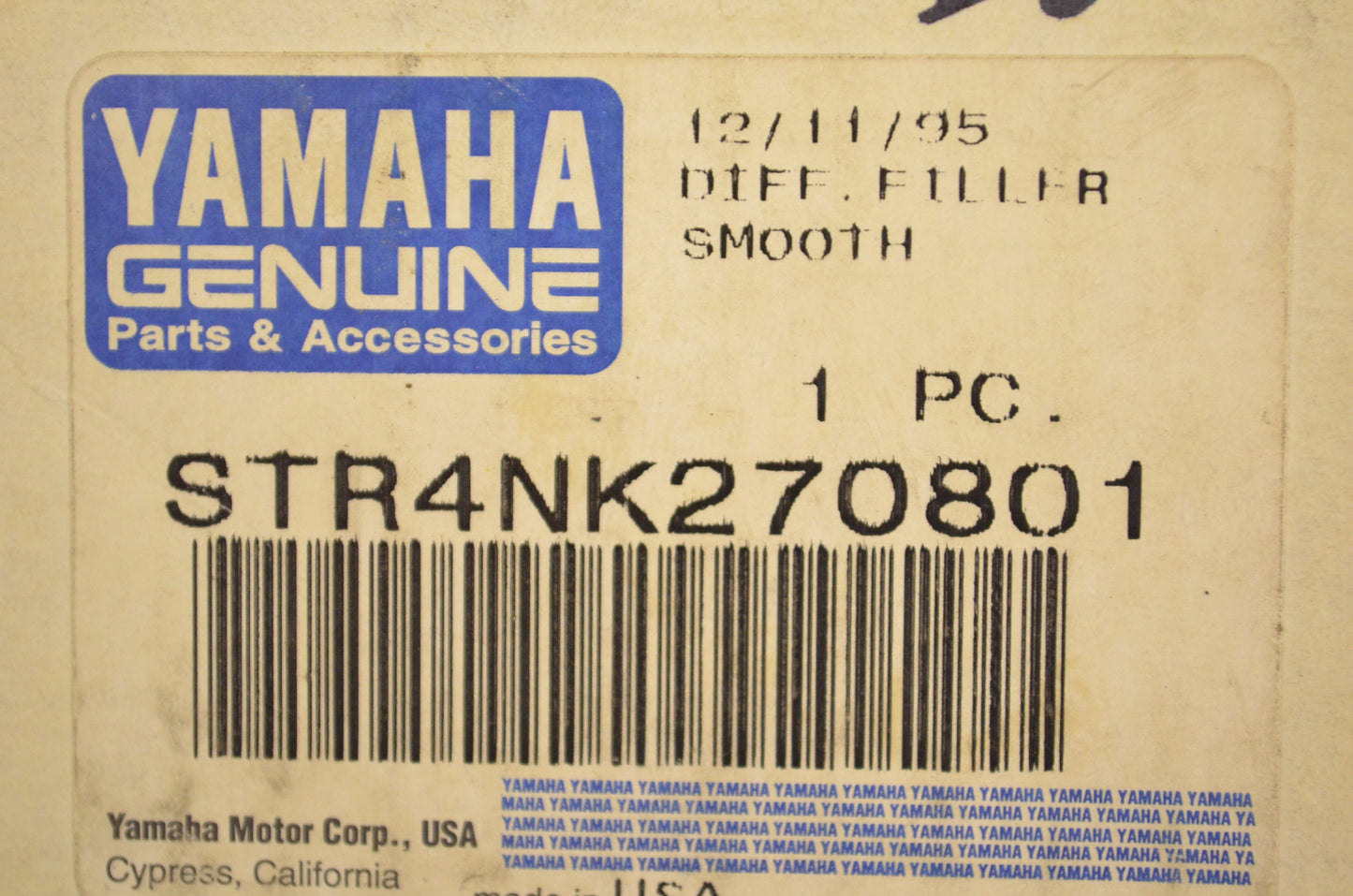 Differential Filler Bolt Smooth NOS