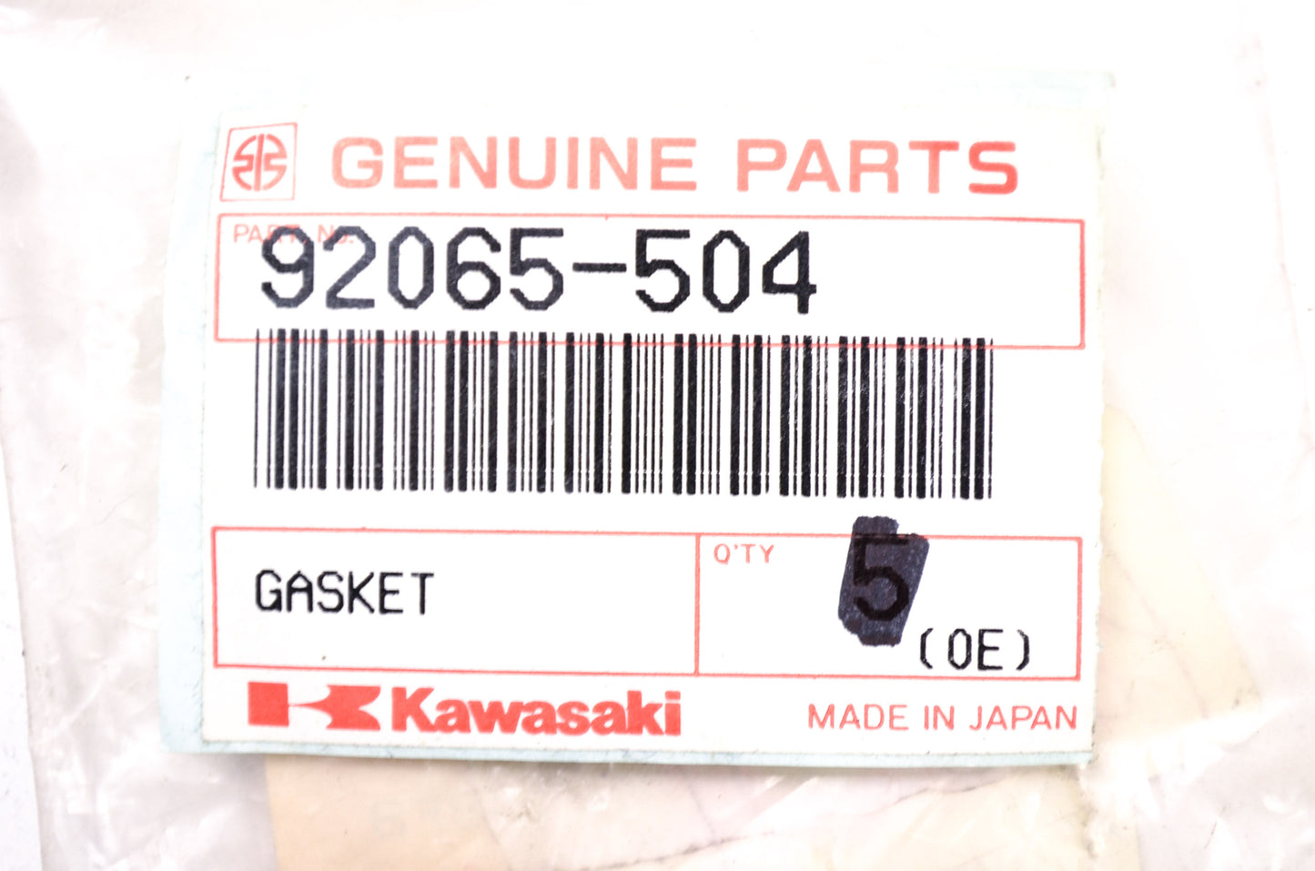 OEM Kawasaki 92065-504 Gasket NOS