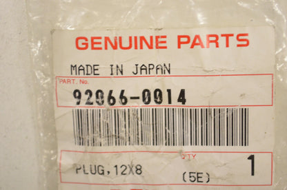 OEM Kawasaki 92066-0014 Plug 12X8 NOS