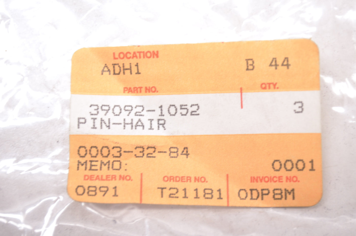 OEM Kawasaki 39092-1052 Hair Pin NOS