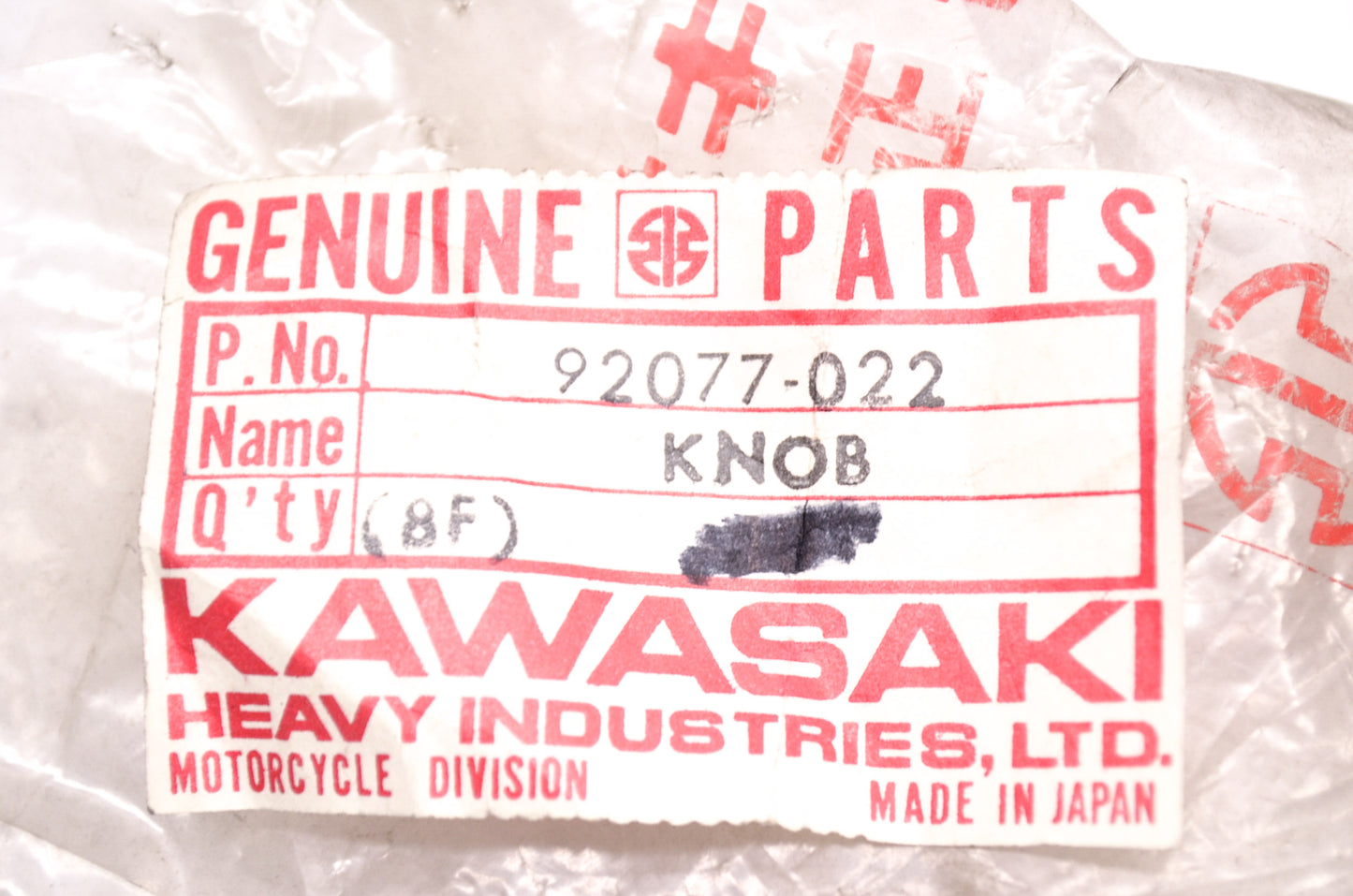 OEM Kawasaki 92077-022 Carburetor Knob NOS