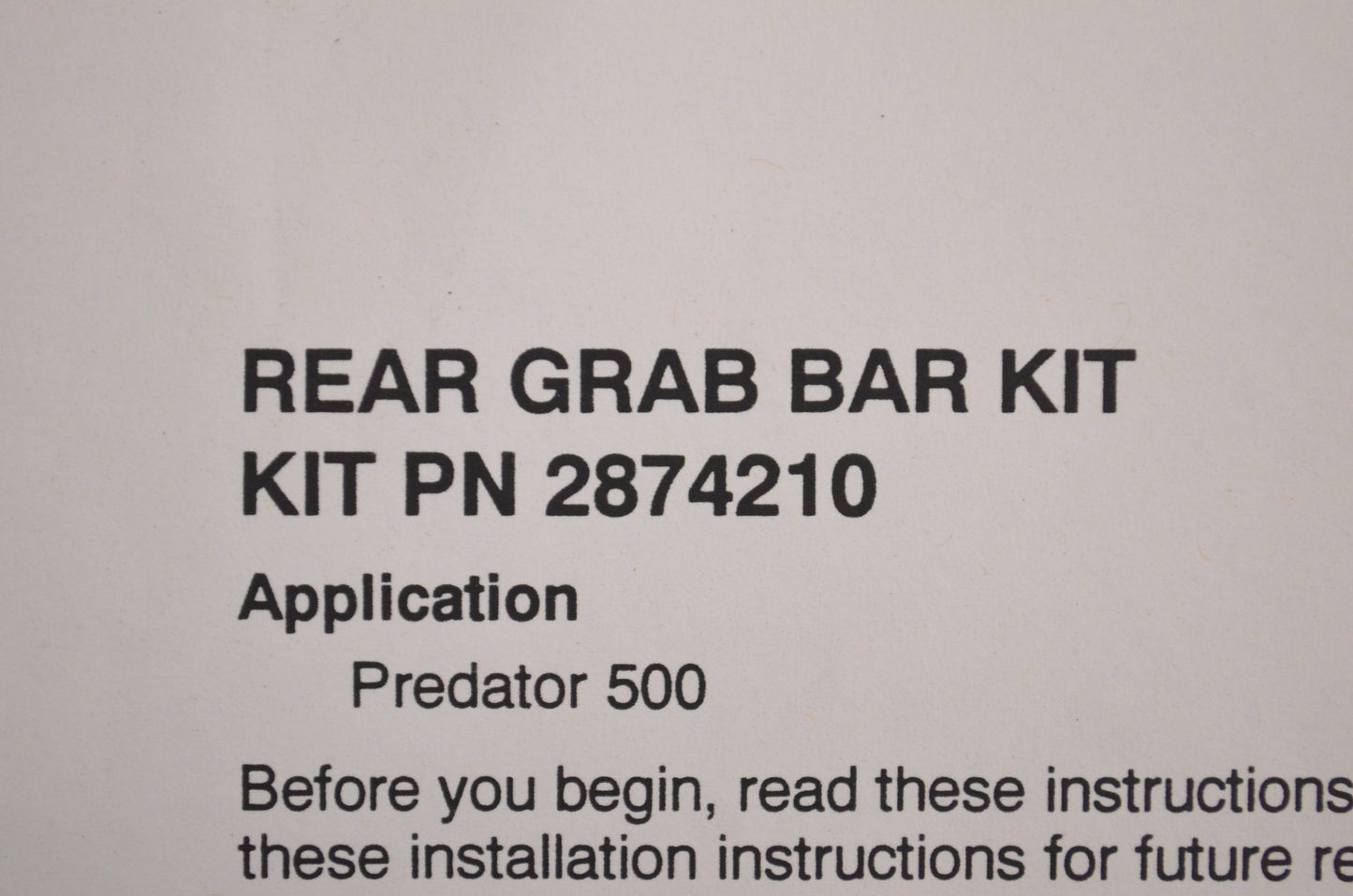 Rear Grab Bar Kit NOS