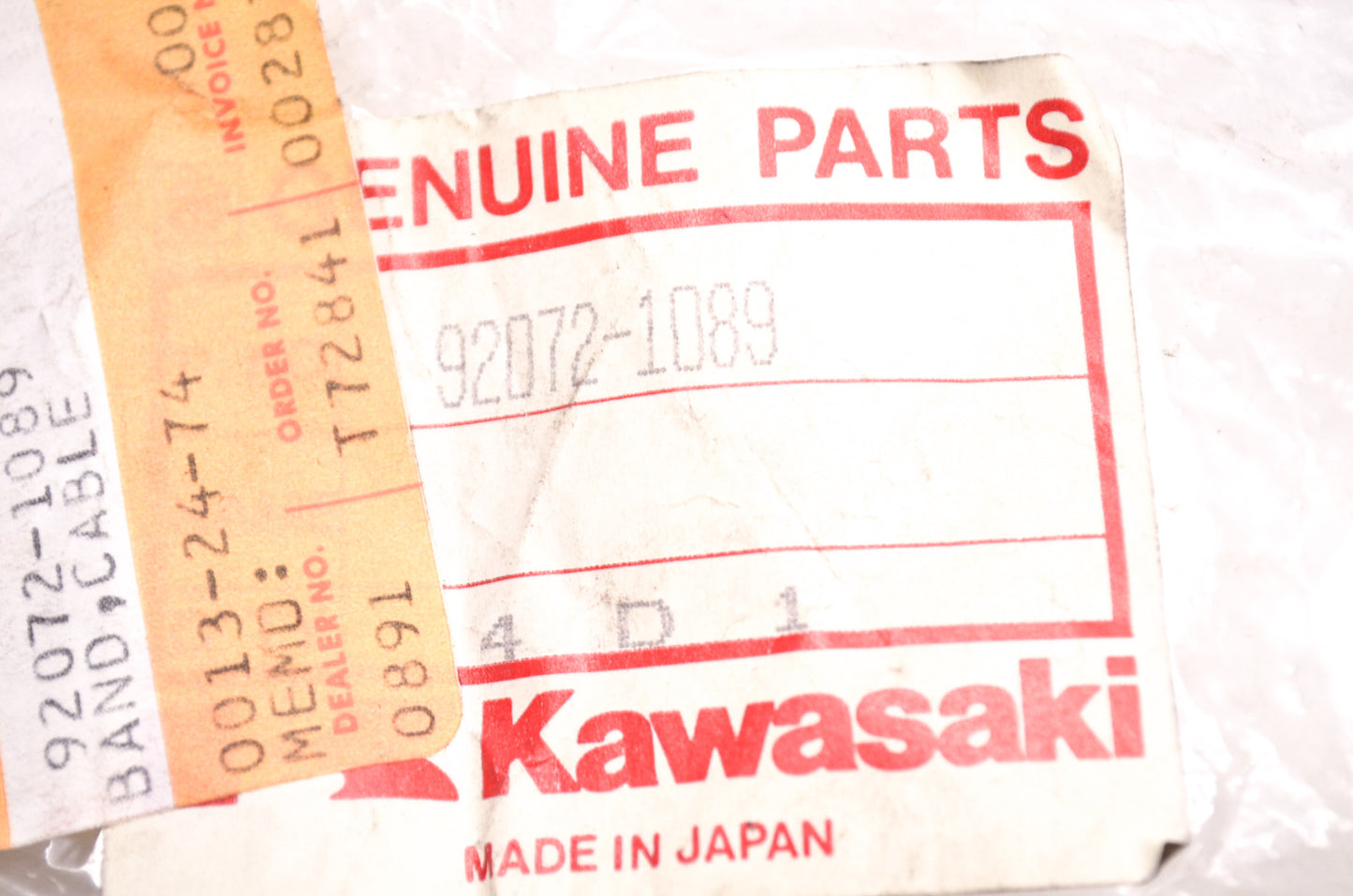 OEM Kawasaki 92072-1089 Cable Band NOS