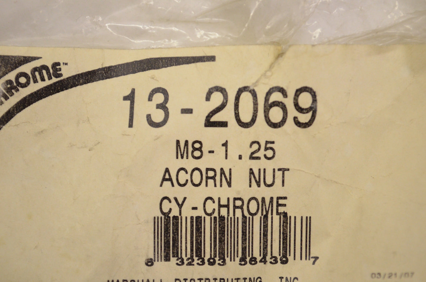 CY Chrome 13-2069 Acorn Nut Qty 6 NOS