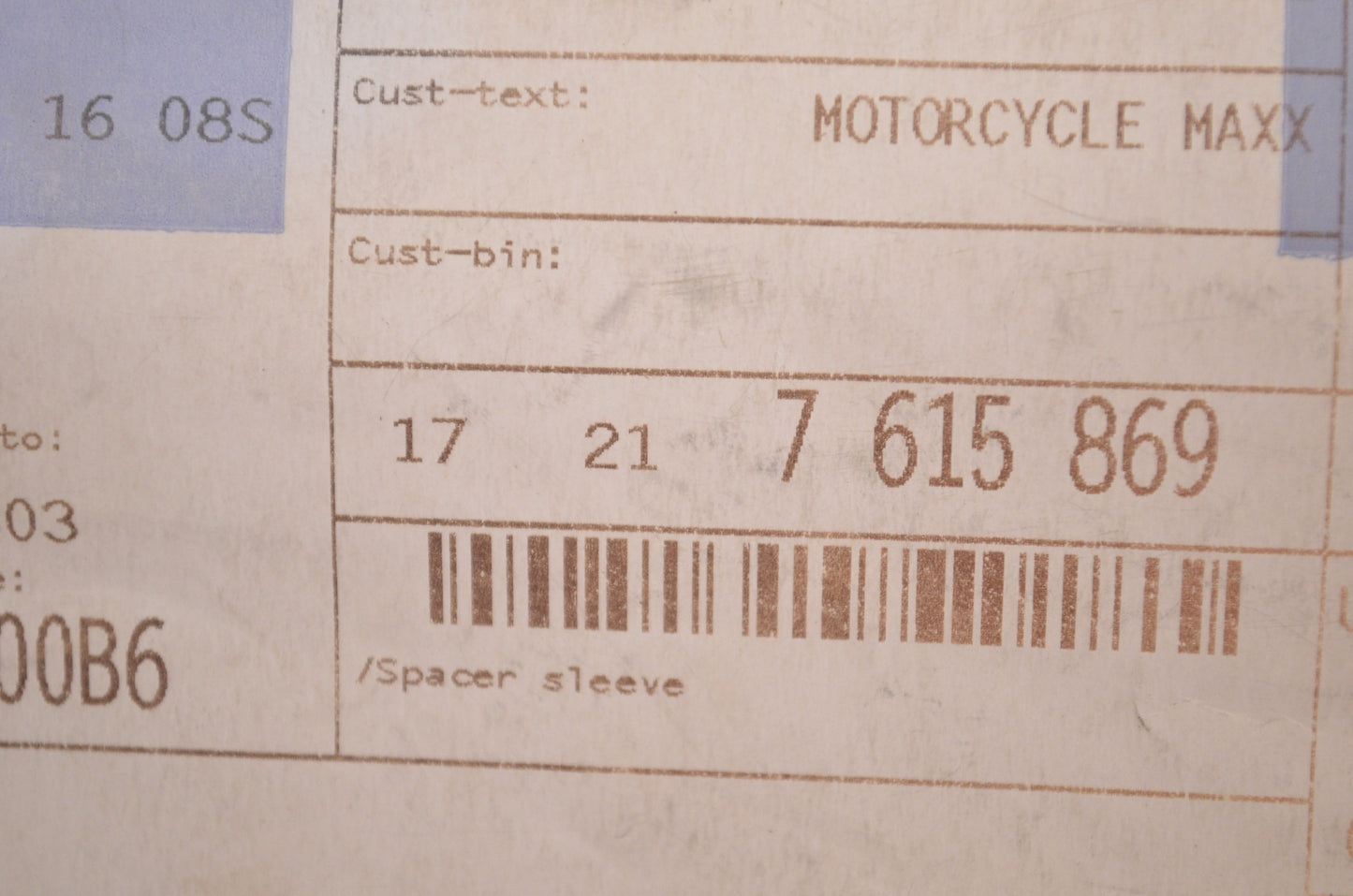 OEM BMW 17-12-7-615-869, 17127615256 Frame Spacer NOS