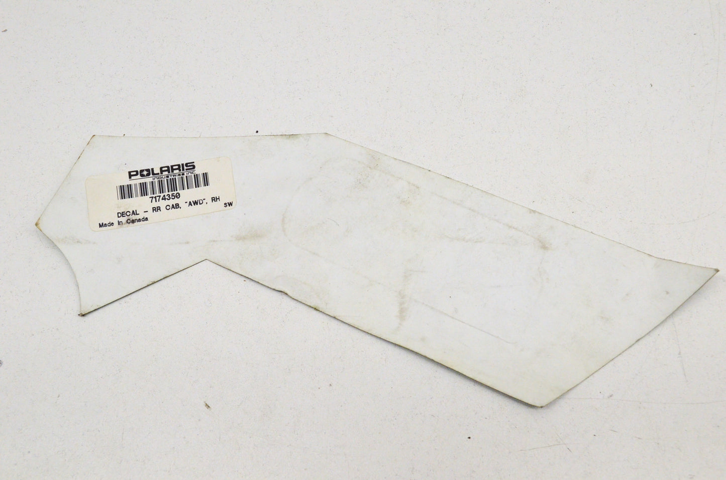 OEM Polaris 7174350 Right Hand "AWD" Rear Cab Decal NOS