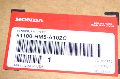 OEM Honda 61100-HM5-A10ZC Front Fender R232 NOS