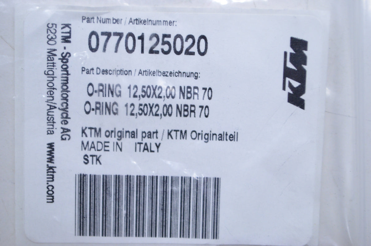 OEM KTM 770125020 O-Ring 12.50X2.00 NBR70 NOS