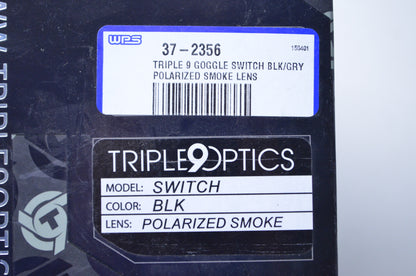 New Triple 9 Black/Grey Polarized Goggles NOS