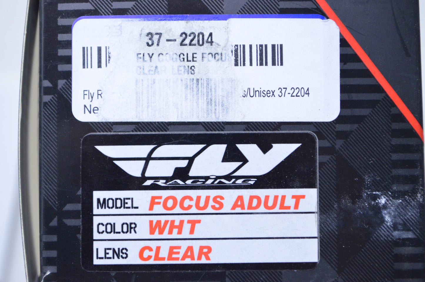 New Fly Racing White Focus Adult Clear Lens Goggles NOS