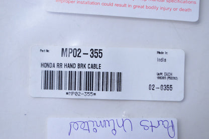 Motion Pro MP02-355 Rear Hand Brake Cable NOS