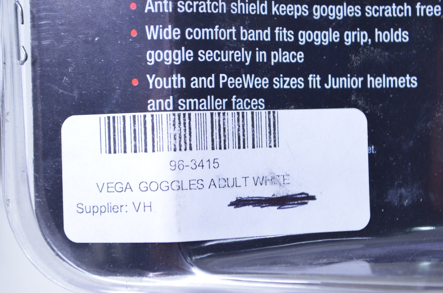 New Vega Adult White Goggles NOS
